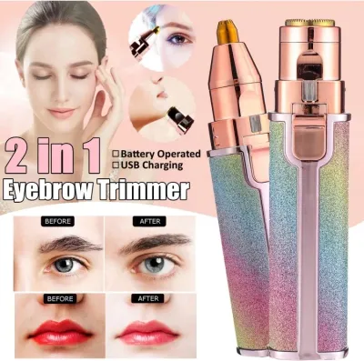 2 In 1 Rechargeable Electric Eyebrow & Hair Remover Trimmer